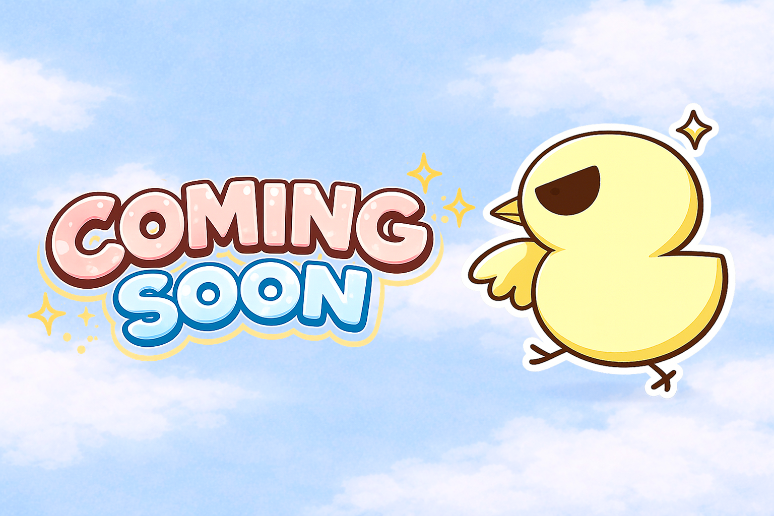 カミングスーンのイラスト（準備中のお知らせへ）